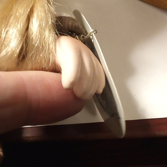 Collectable Memories Porcelain Doll "Jackie" W/Wooden Rocking Horse Vintage - Picture 13 of 14